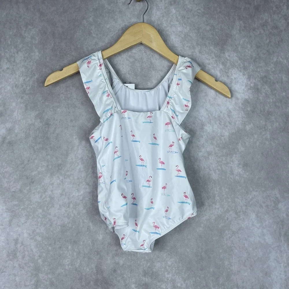 Kenny Flowers The Surfing Flamingos Girls One Piece UPF 50+ Size 12 NWT